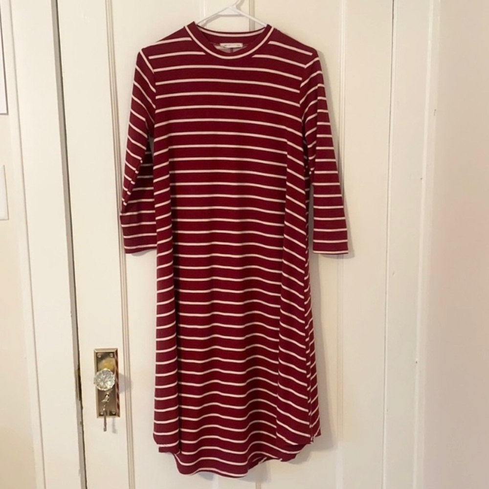 [Reb & J] Red Striped Dress